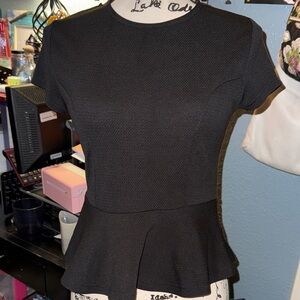 Elegant Black Peplum Top